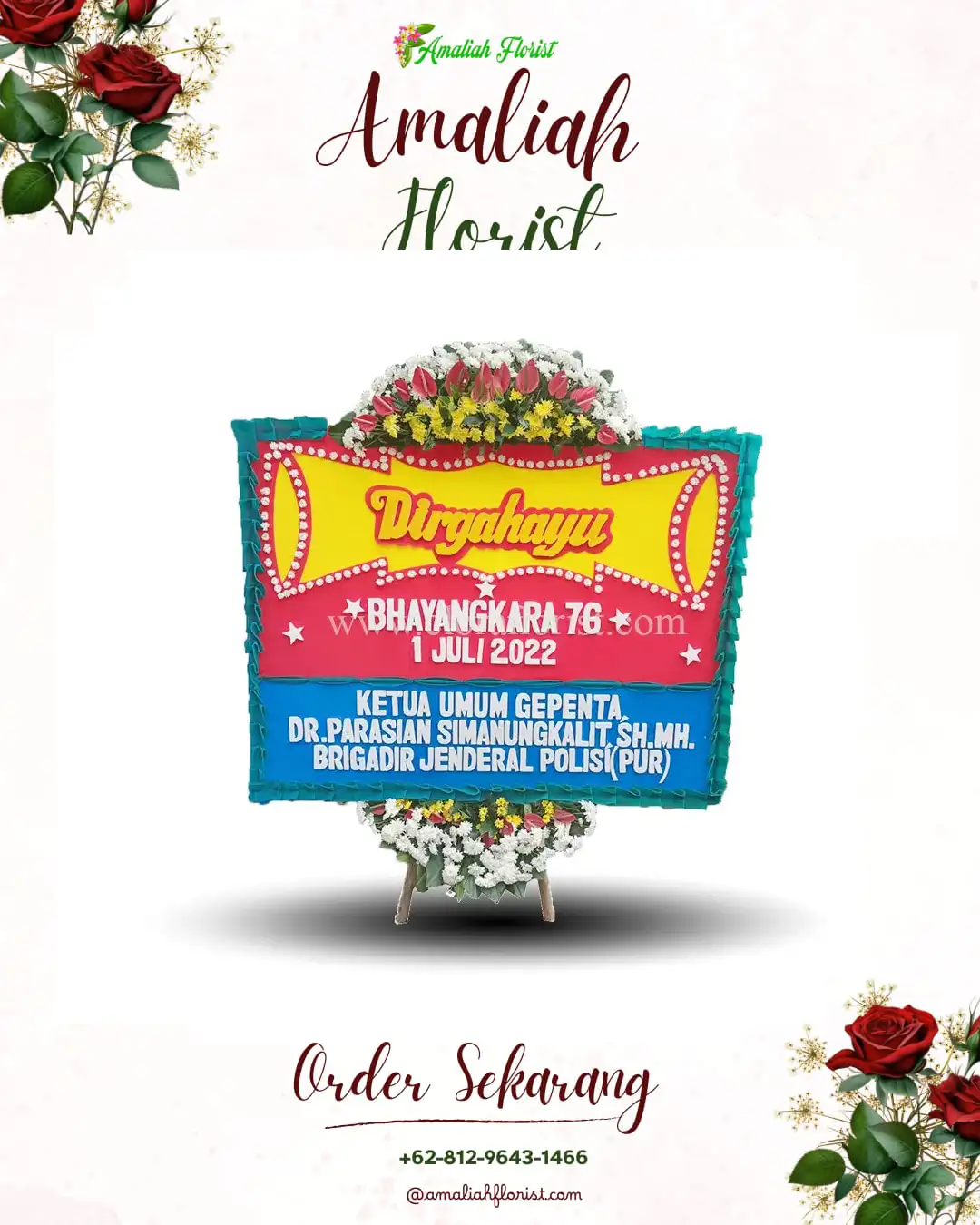 Papan Bunga HUT Ulang Tahun Perak Utara